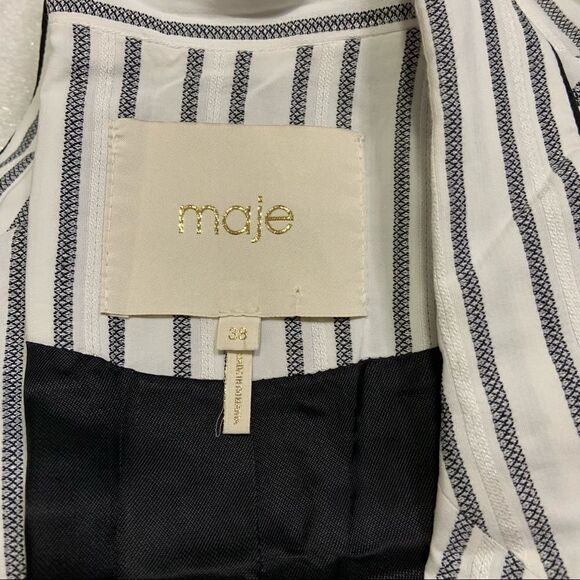 maje Stripe Down Single Button Blazer - Picture 8 of 9